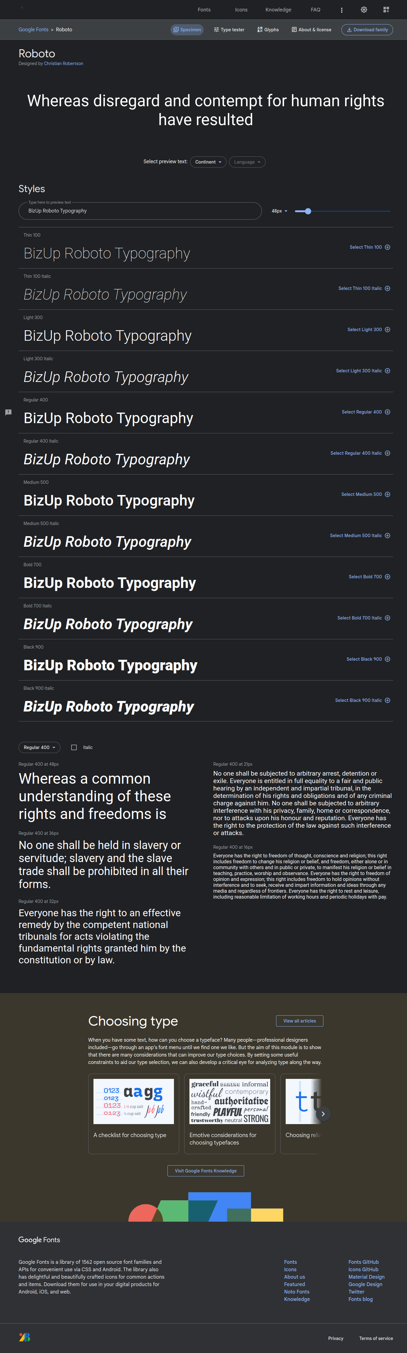 Roboto Font